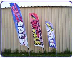 Small, medium, and large feather flags