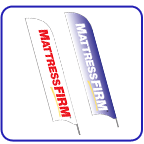 Mattress firm 2 sided feather flags.