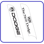 Dodge 2 sided feather flags.