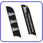 Geico promotional feather flags.