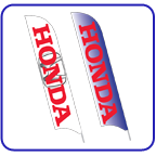 Honda 2 sided feather flags.