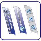 VW feather flags.