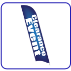 Clearance event 2 sided flags.