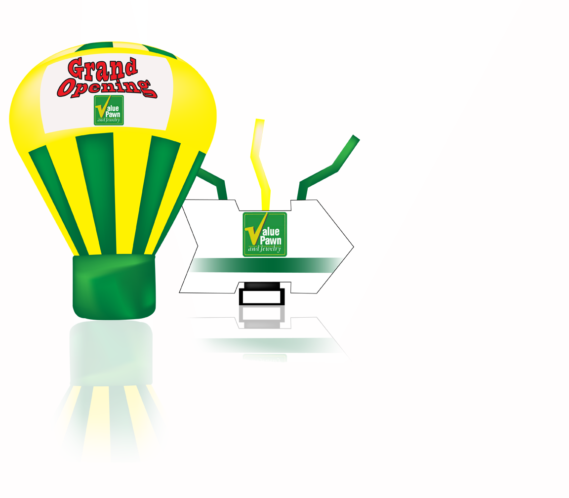 Value pawn Promotional balloon.